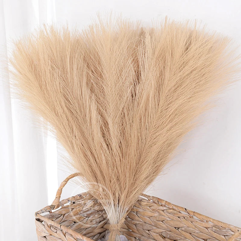 Rynx 15/30pcs Artificial Pampas Grass Bouquet Home Living Room Wedding Party Decoration Artificial Plant 43cm Dried Flower Reed DIY Vase