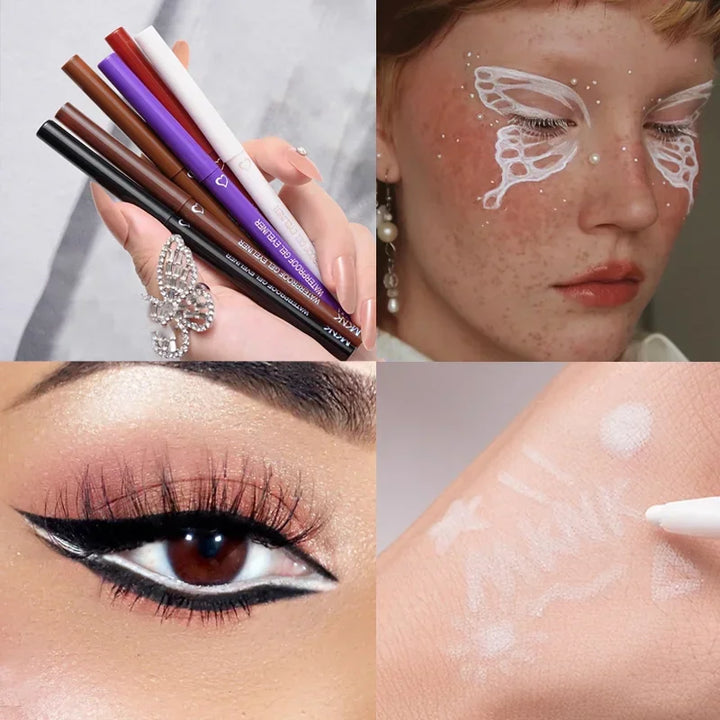 Rynx | Waterproof Eyeliner Gel Pencil Blue Brown Eyeliner Gentle Soft Easy to Wear Matte Concealer Pencil Long-lasting Eye Makeup Cosmetics
