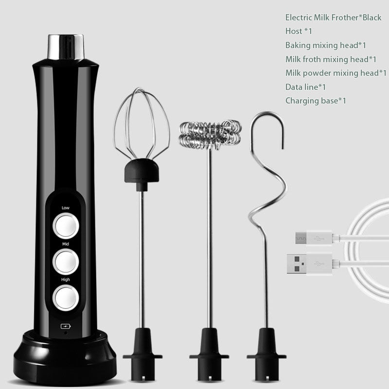 Lisslune | 3in1 Portable Rechargeable Milk Frother Foam Maker