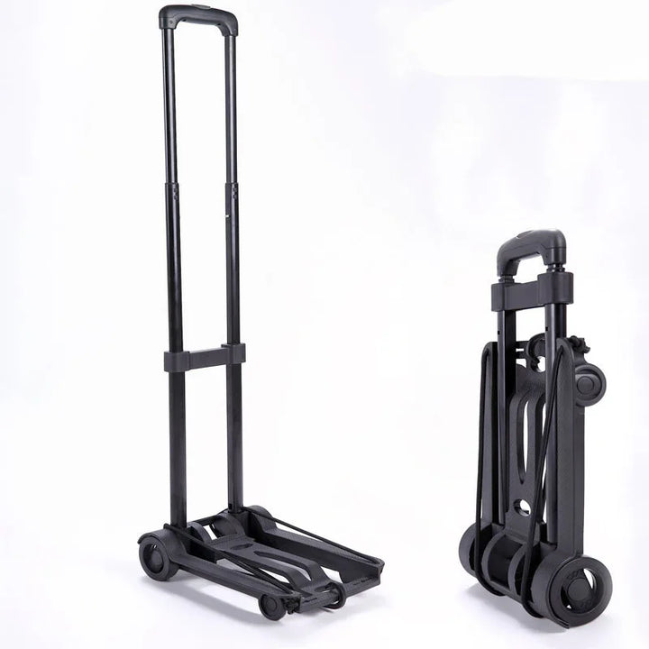 Lisslune | Folding Portable Hand Truck with 2 or 4 Wheels Adjustable Pull Rod – CarryFlex