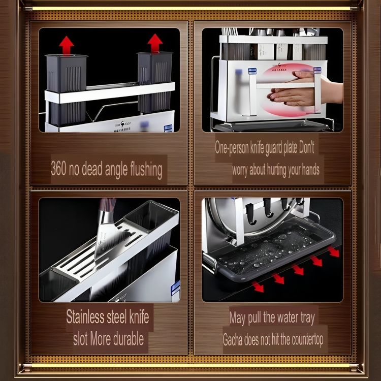 Lisslune | Stainless Steel Wall Mounted Knife Organizer Rack
