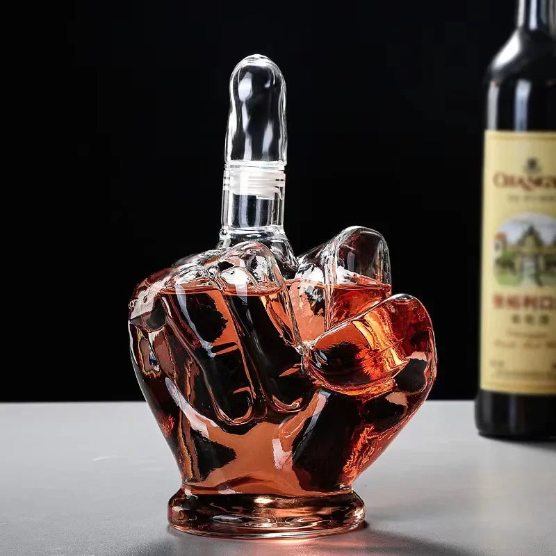 Lisslune | Middle Finger Crystal Clear Fun Decanter
