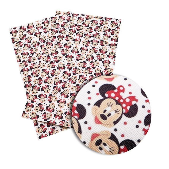 Lisslune | Elegant Minnie Mouse Faux Leather Craft Sheet - Transform Your Projects