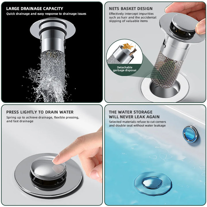 Lisslune | Pop-up Anti Clogging Drain Sink Strainer Filter