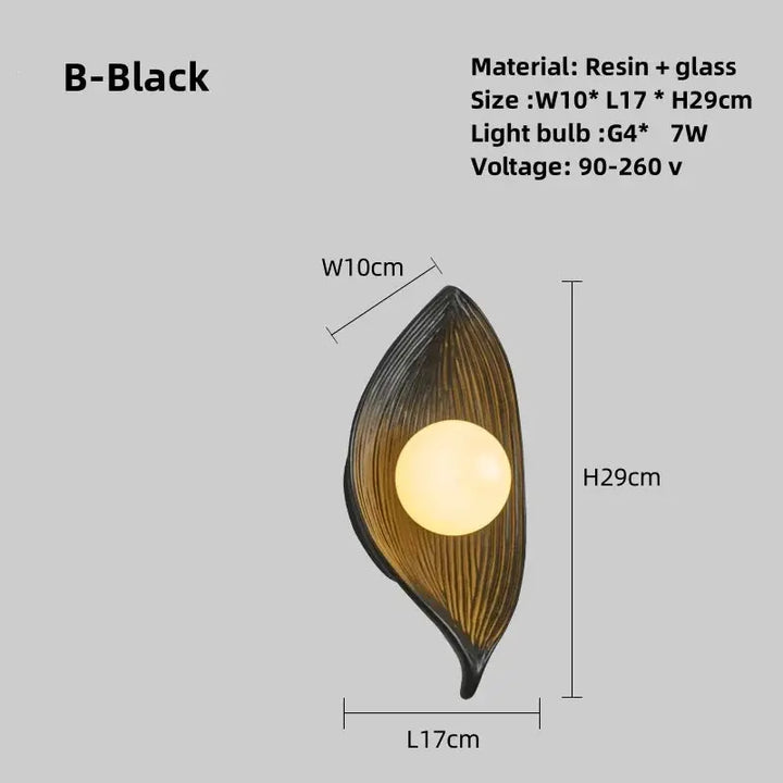 Lisslune | Wall lamp LED leaf gold Elegant