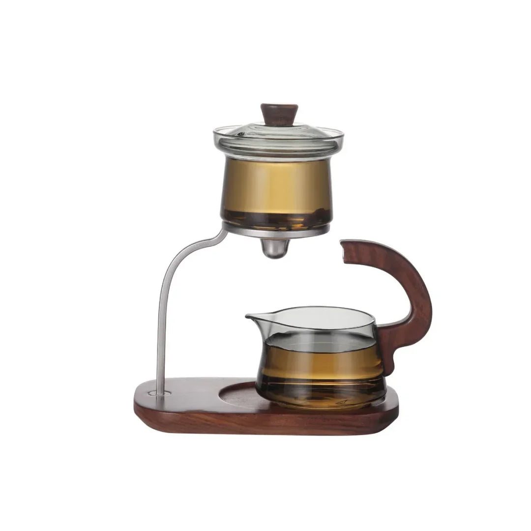 Lisslune | Walnut Signature One-Key Glass Tea Set