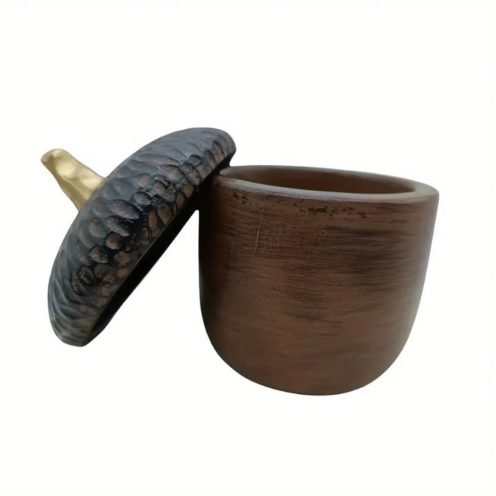 Rynx | Rubber storage glass with lid Resin Retro glass multifunctional decoration for home Desk decoration Gothic round nut box Holiday party gift