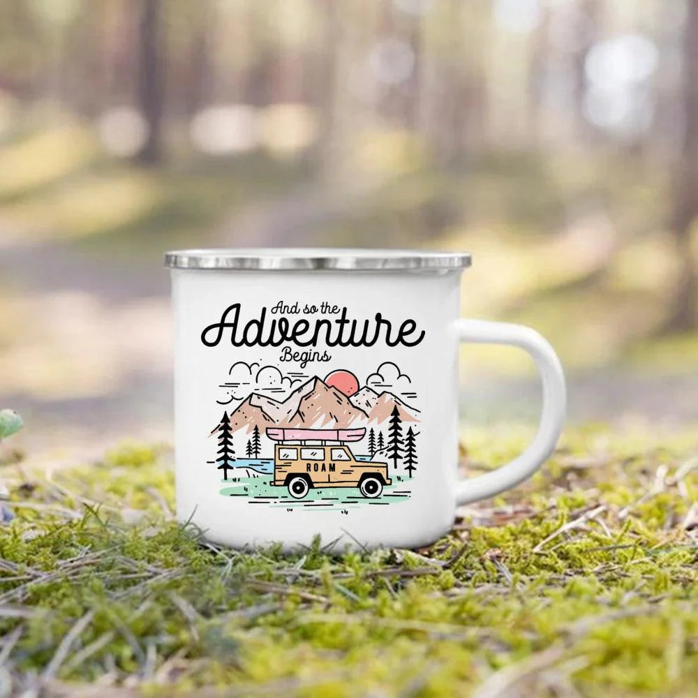 Lisslune | Nature's Adventure Enamel Mug: The Essential Companion for Outdoor Enthusiasts