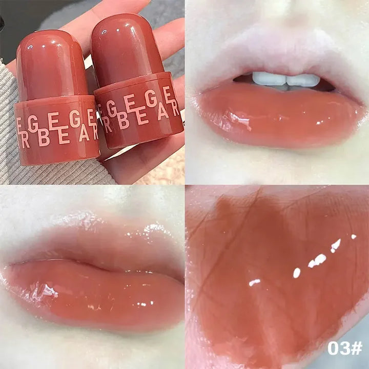 Rynx | Bear Seal Mirror Clear Lipstick Lip Gloss Waterproof Moisturizing Long-lasting No Fading Lip Lacquer Makeup for Women Korean Cosmetics