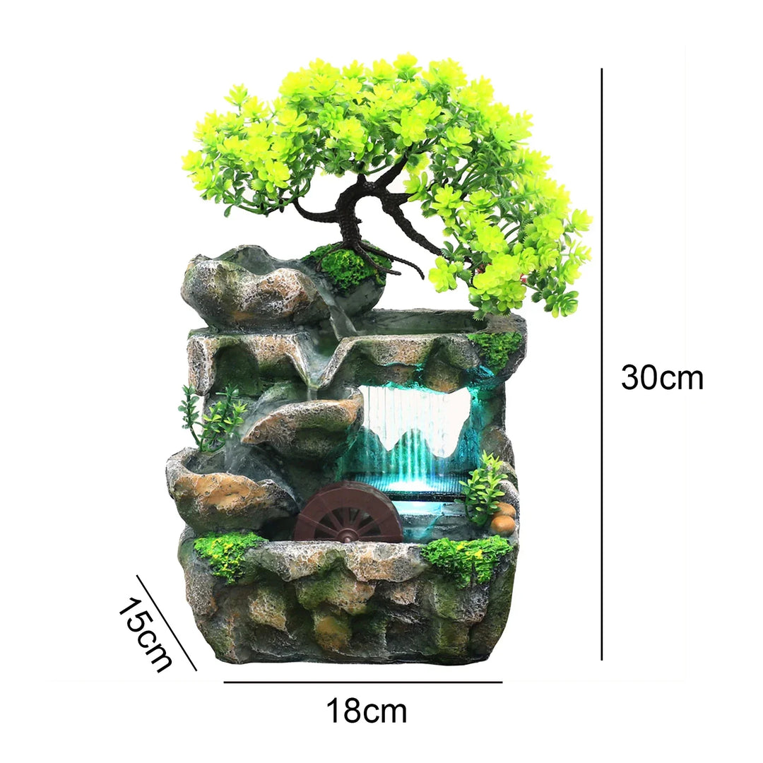 Lisslune | Natural Mini Tree Waterfall Desk Fountain