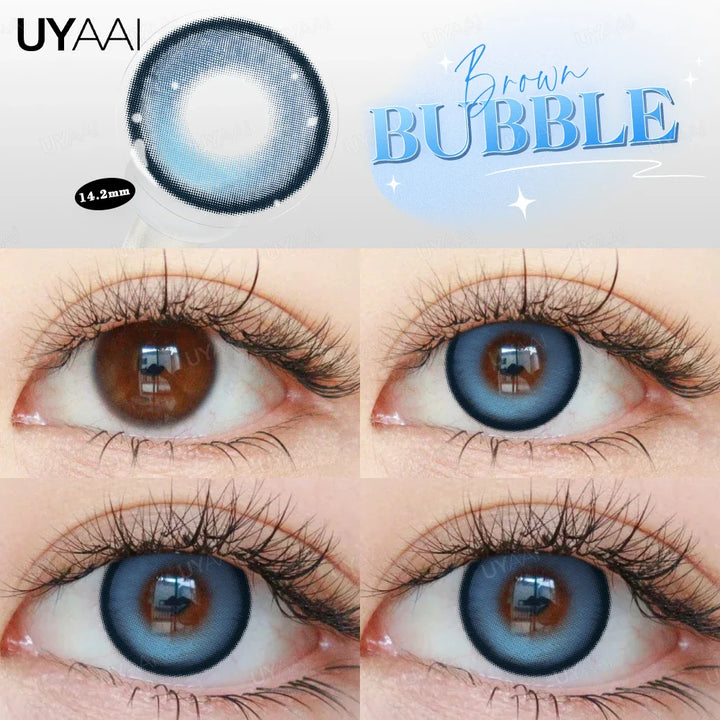 Rynx | Myopia 15MM Black Diamond Lenses with Diopters 1 Pair Big Eyes Natural Black Lenses Brown Contact Lenses Gray Purple Lens