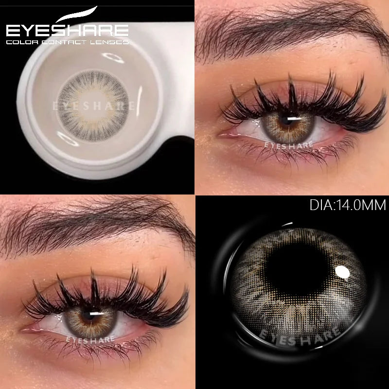 Rynx | 1Pair Fashion Colored Contact Lenses New Gray Lenses Blue Eye Contacts Cosmetic Green Eyelenses Annual Colored Eyelens
