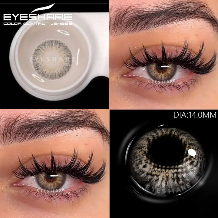 Rynx | 1Pair Fashion Colored Contact Lenses New Gray Lenses Blue Eye Contacts Cosmetic Green Eyelenses Annual Colored Eyelens