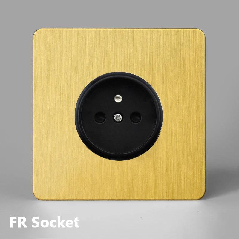 Lisslune | Luxurious Gold Dimmer Switch Set with USB Charging Port - Perfect for French/EU Plugs