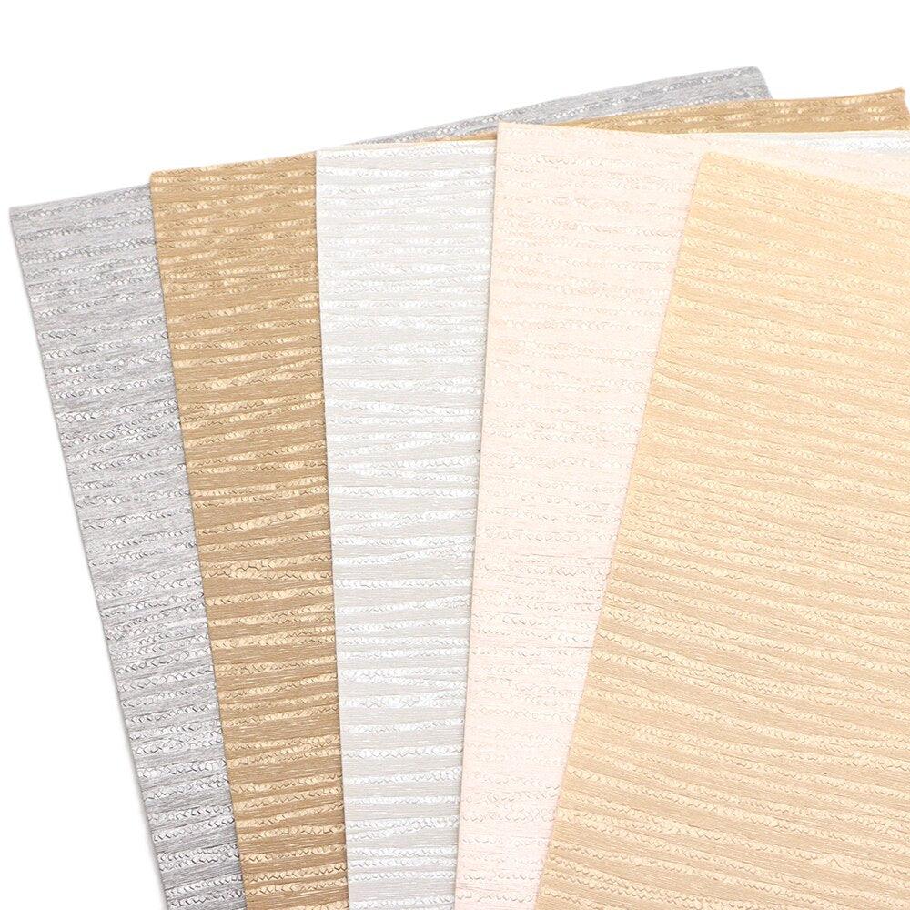 Lisslune | Opulent Pearl Striped Synthetic Leather for Luxury DIY Creations