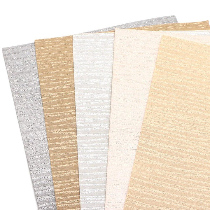 Lisslune | Opulent Pearl Striped Synthetic Leather for Luxury DIY Creations