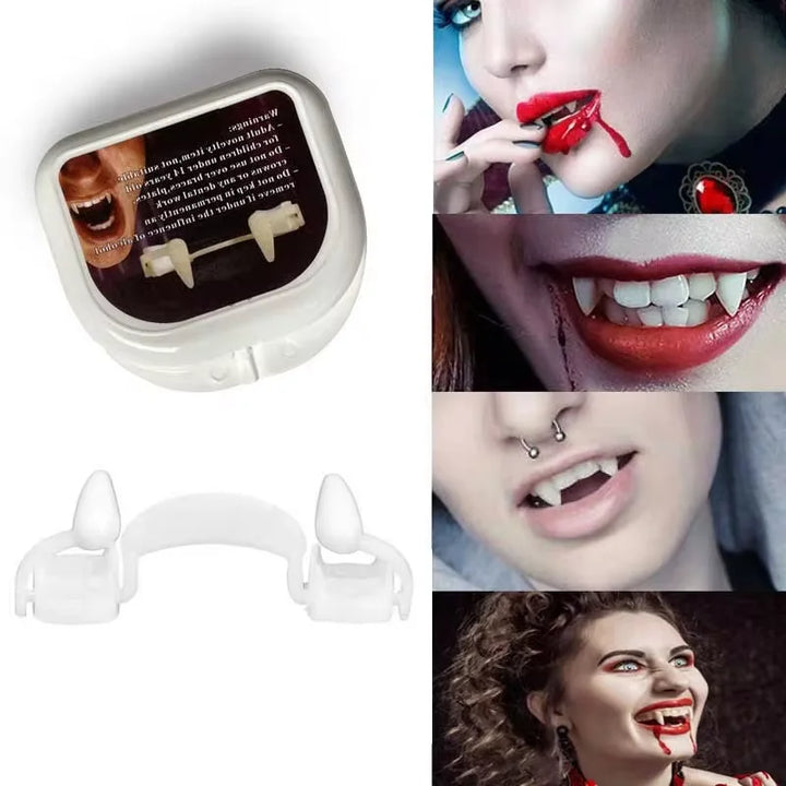 Rynx | Removable Vampire Fangs Prosthesis Sharp Fangs Halloween Cosplay Vampire Fangs Prosthesis Zombie Teeth Prop Halloween Party Decoration