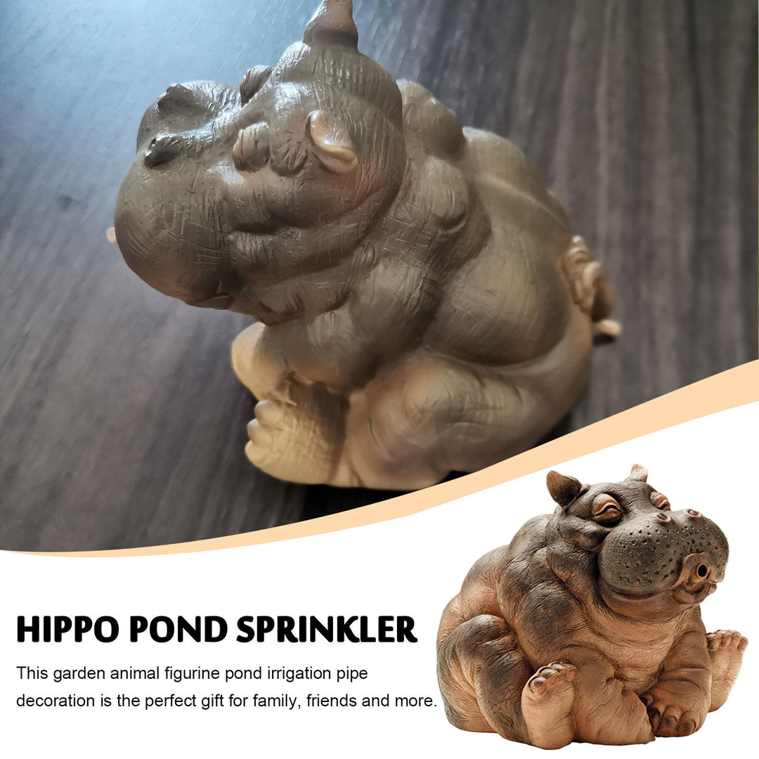 Lisslune | Playful Hippopotamus Garden Sprinkler Statue
