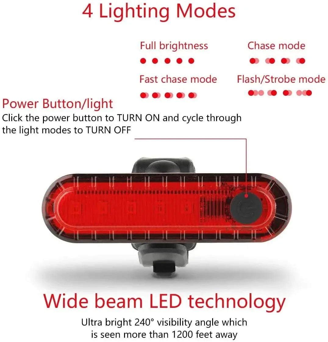 Lisslune | RearSafe – USB Rechargeable Bicycle Rear Light for Maximum Safety