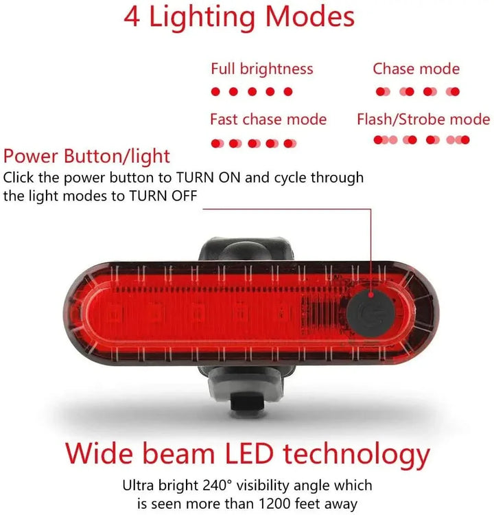 Lisslune | RearSafe – USB Rechargeable Bicycle Rear Light for Maximum Safety