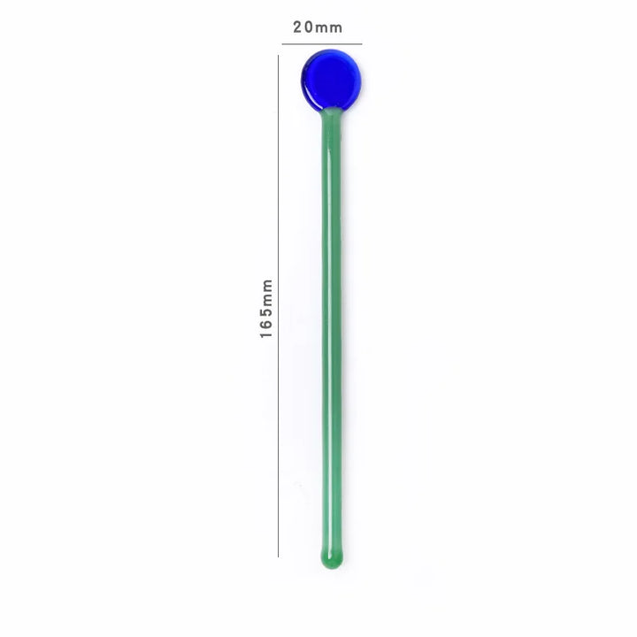 Rynx | Sweet Colored Glass Long Handle Stirring Spoon Coffee Milk Dessert Ice Spoon Colored Transparent Glass Spoon