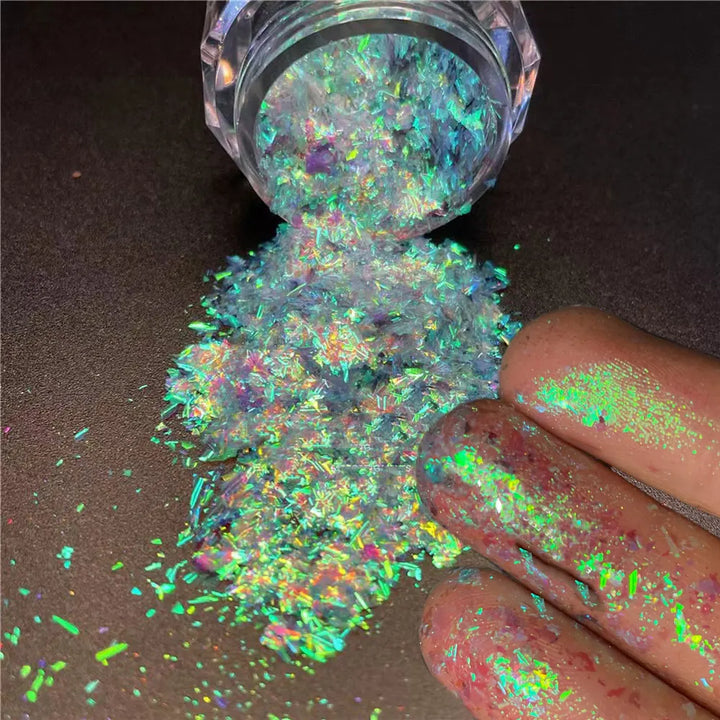 Rynx | 1jar Plating Aurora Chrome Nail Powder High Gloss Moonlight Mirror Fine Glitter Pigment Aurora Pearl Rub Dust Chrome Nails