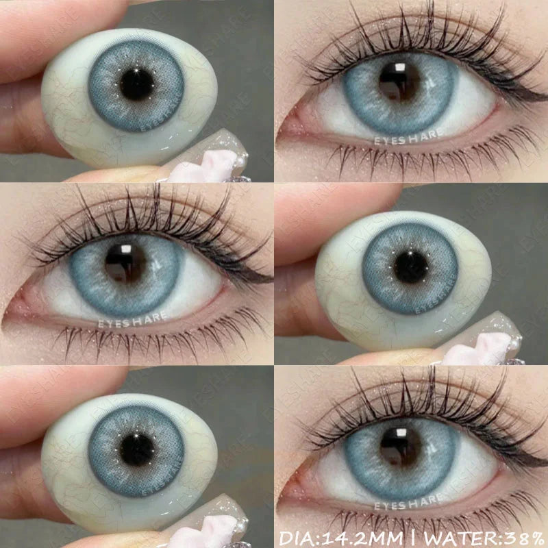 Rynx | Naturally colored contact lenses for the eyes 1 Pair Green eye lenses Blue eye contacts Brown lenses Yearly Korean Gray pupils