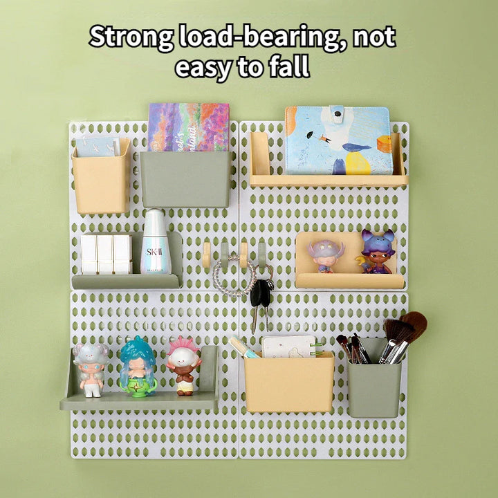 Rynx | Perforated board wall display decor free perforation pegboard wall organizer shelf kitchen household storage plastic DIY combinable shelf