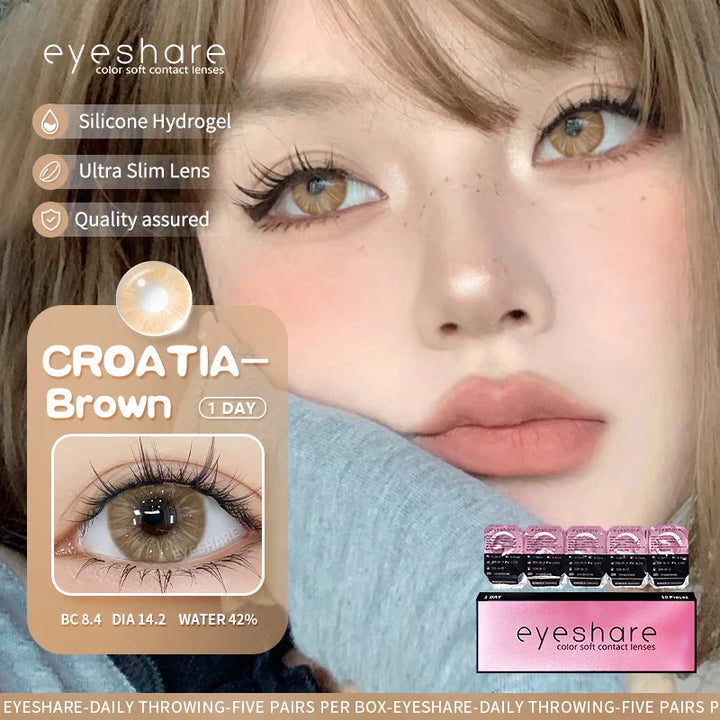 Rynx | 5 pairs of daily colored contact lenses for eyes 42% high water content 1 daily lens comfortable to wear disposable