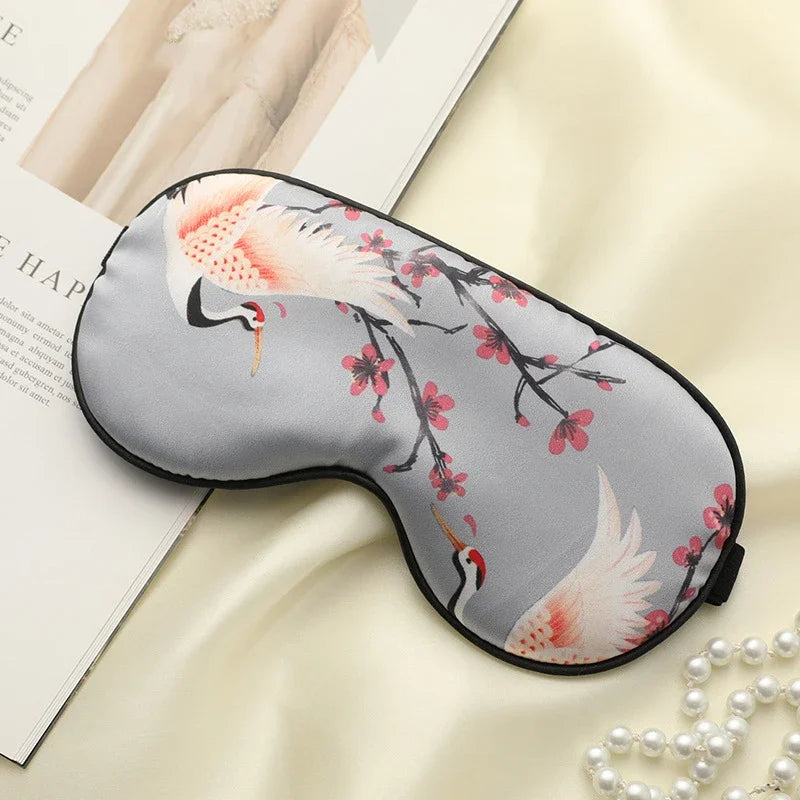 Lisslune | Grue de Soie – Luxury Silk Sleep Mask with Crane Design
