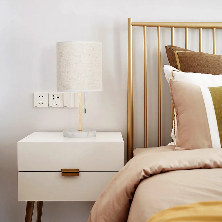 Rynx | Modern Table Lamp with Marble Base Elegant Nightstand Reading Lamp for Bedroom Decoration