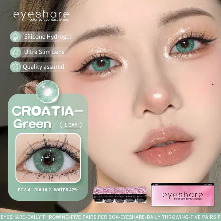 Rynx | 5 pairs of daily colored contact lenses for eyes 42% high water content 1 daily lens comfortable to wear disposable