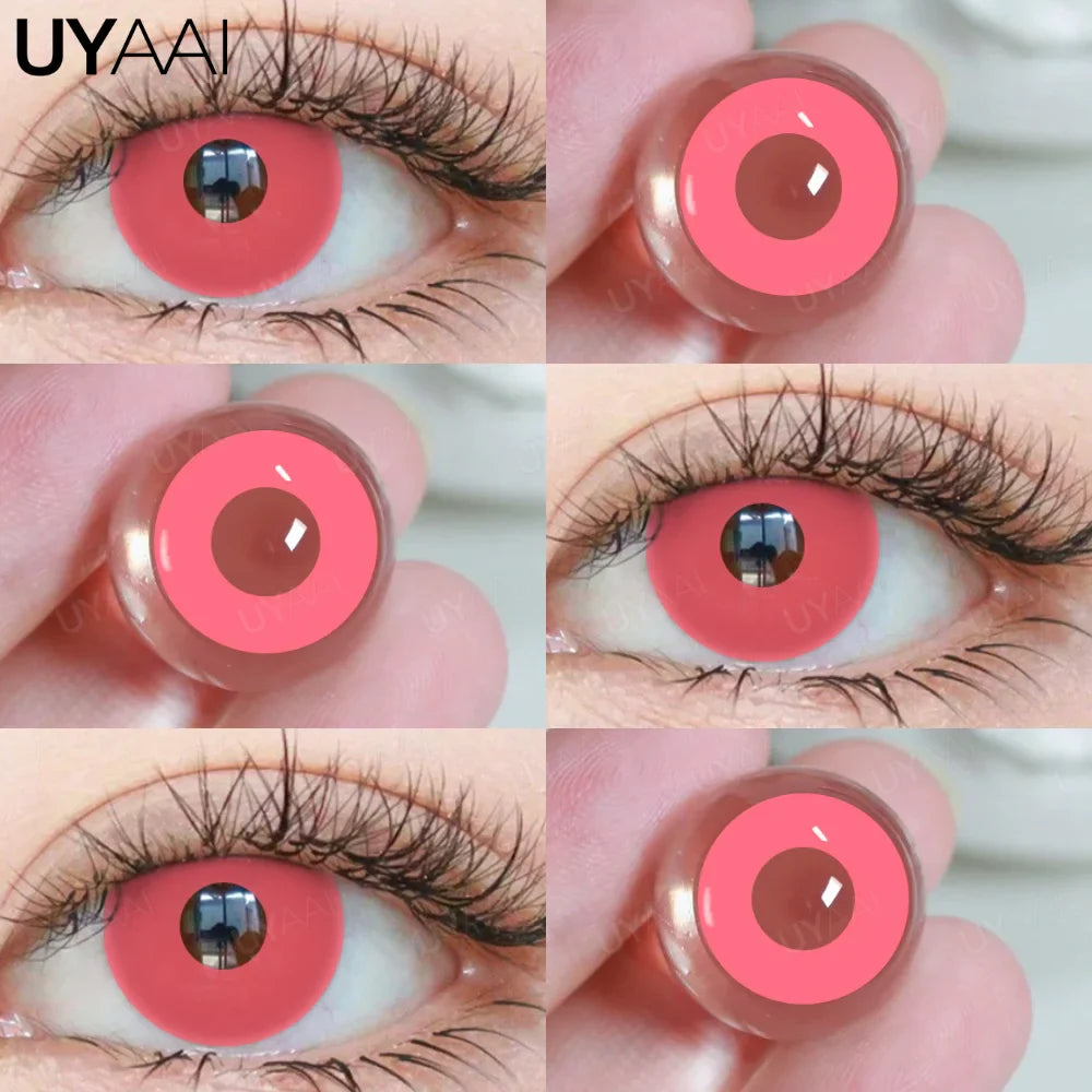 Rynx | 1 Pair Anime Pink Lenses for Eyes Cosplay Lenses for Halloween Nezuko Colorcon y2k Eye Contacts