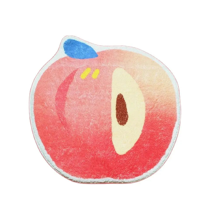 Rynx | Cute Print Fruit Bedroom Rug Cartoon Apple Peach Night Mat Soft Living Room Carpet Area Floor Pet Mat Aesthetic Home Decor