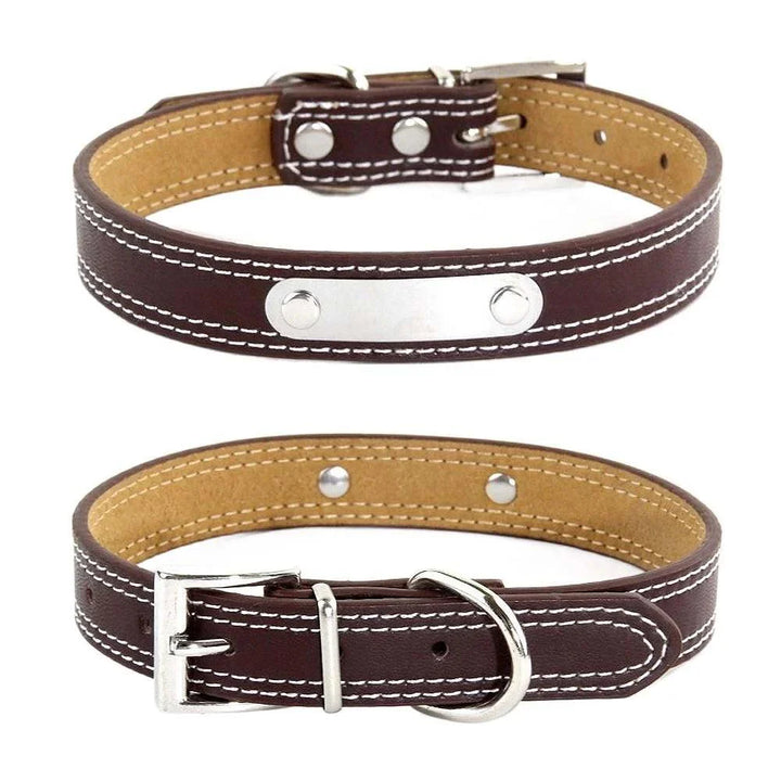 Lisslune | Glamorous Personalized Engraved Leather Dog Collar with Sparkling Accents