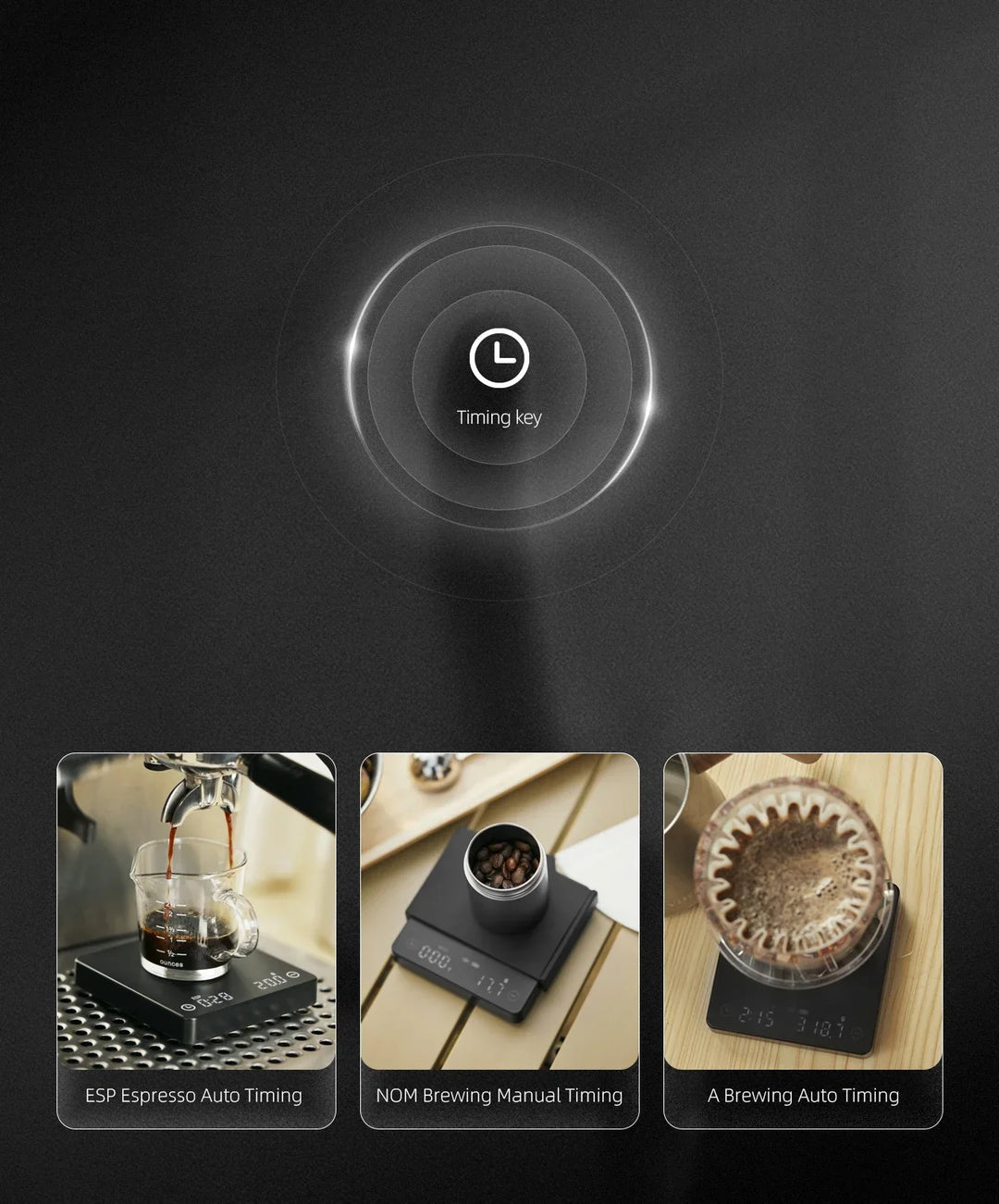 Lisslune | SearchPean Tiny/Tiny2s Espresso Coffee Kitchen Scale, Mini Smart Timer, USB, 2 kg/0.1 g/oz/ml, free shipping, gift for man and woman
