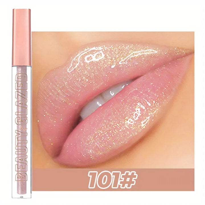 Rynx | Liquid Lipstick Chewy Golden Metallic Lip Gloss Shimmer Texture Golden Bling Glitter Lipstick Suitable Makeup Face Painting