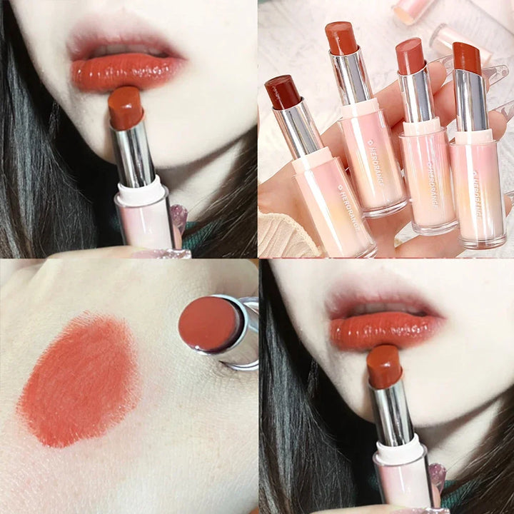 Rynx | Tinted Moisturizing Lipstick Waterproof Mirror Jelly Cherry Red Lip Lacquer Long-lasting Non-Sticky Cup Clear Solid Lip Gloss Cosmetics