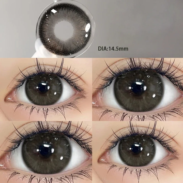 Rynx | 1 Pair Colored Contact Lenses for Eye Color Yearly Natural Amber Gray Lens Cosmetic Soft Glasses Beauty Fashion Pupil with Lenses
