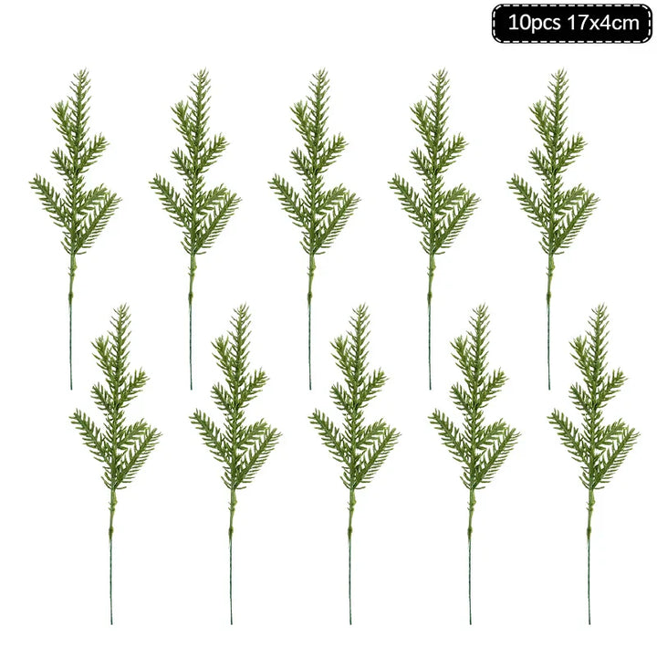 Rynx 1Pack Christmas Pine Needles Branches Artificial Plant Christmas Tree Ornaments Decorations for Home DIY Wreath Gift Box Wedding Flowers