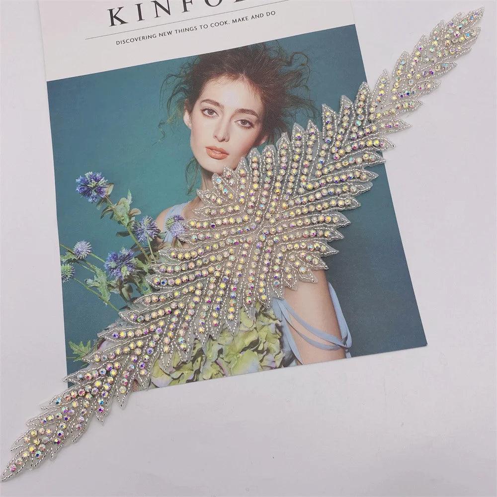 Lisslune | Shining Silver Rhinestone Flower Appliqué: Elegant Fashion Upgrade Accessory