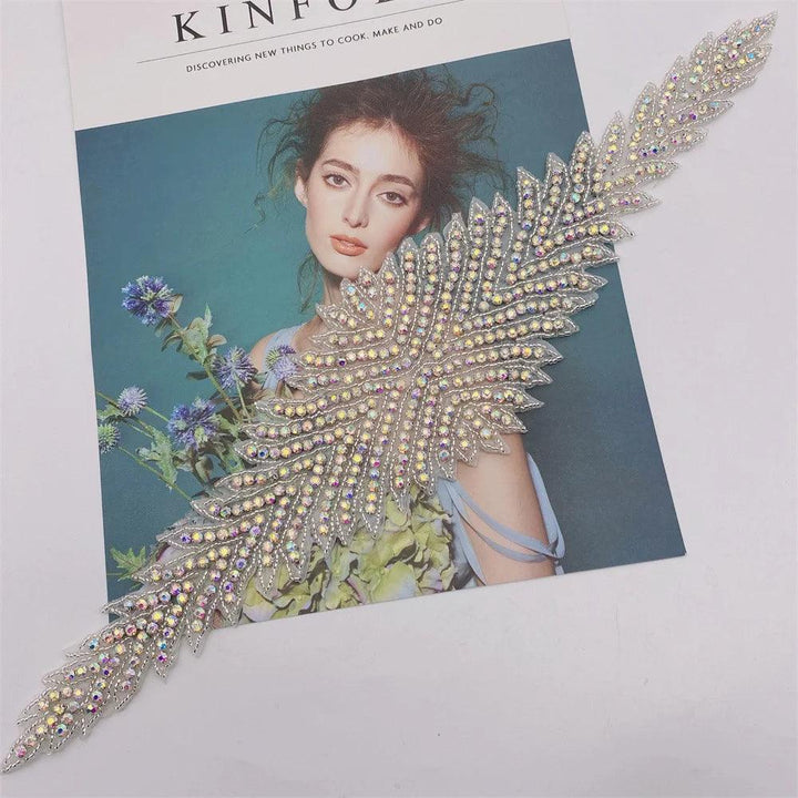 Lisslune | Shining Silver Rhinestone Flower Appliqué: Elegant Fashion Upgrade Accessory
