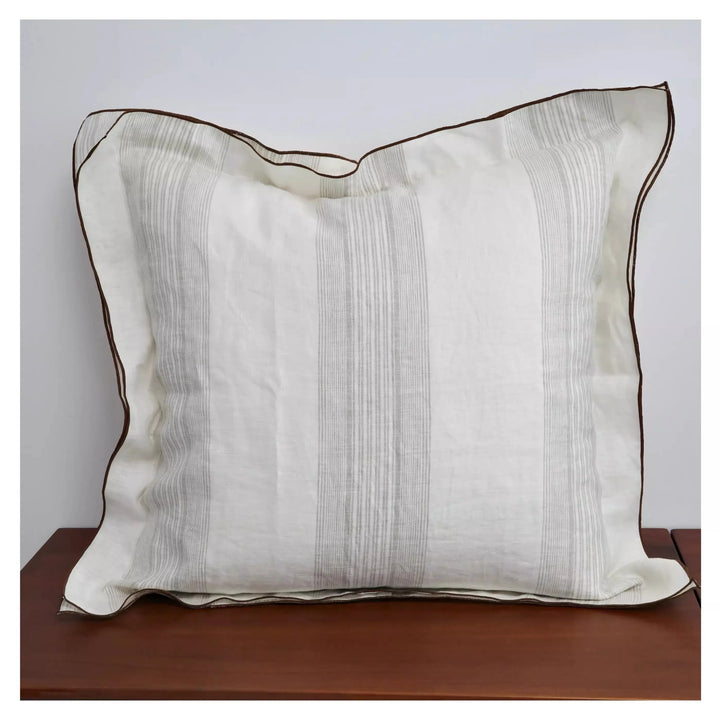 Rynx | French Style Linen Shirt Pillow Case Square Pillow Case Decorative Stripes Pillow Case Pillow Case for Home Room Studio