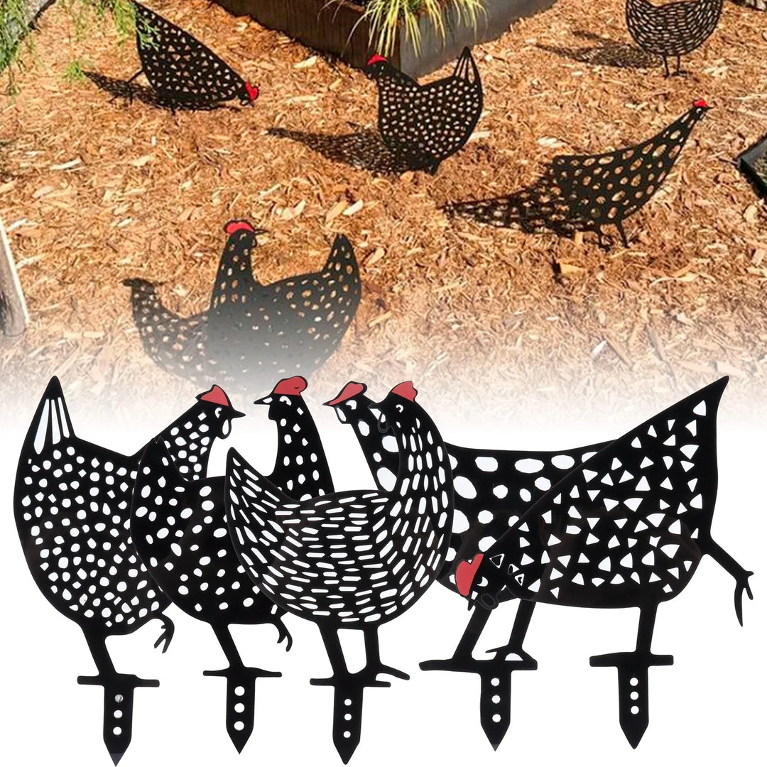 Rynx | 5Pcs Standing Outdoor Decoration Chick Decoration Lovely Chick Silhouette Acrylic Chicken Garden Art Silhouette Stakes