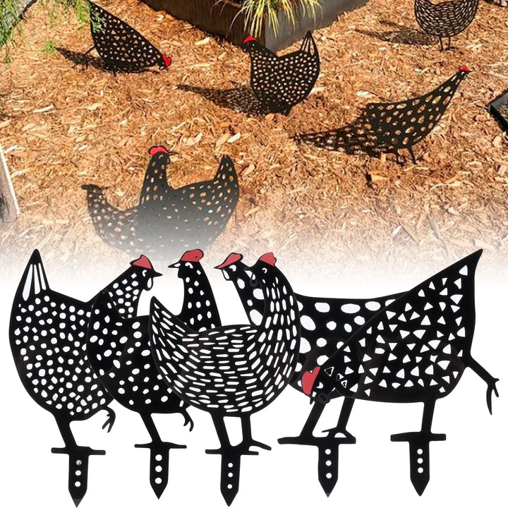 Rynx | 5Pcs Standing Outdoor Decoration Chick Decoration Lovely Chick Silhouette Acrylic Chicken Garden Art Silhouette Stakes