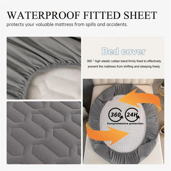 Lisslune | Waterproof Ultra-Soft Fitted Latex Mattress Pad Cover