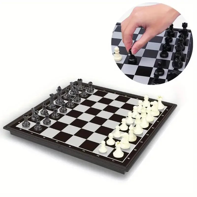 Rynx | 1pc Foldable Magnetic International Chess Set with Plastic Chessboard Board Game, Ideal for Family Games and Gatherings