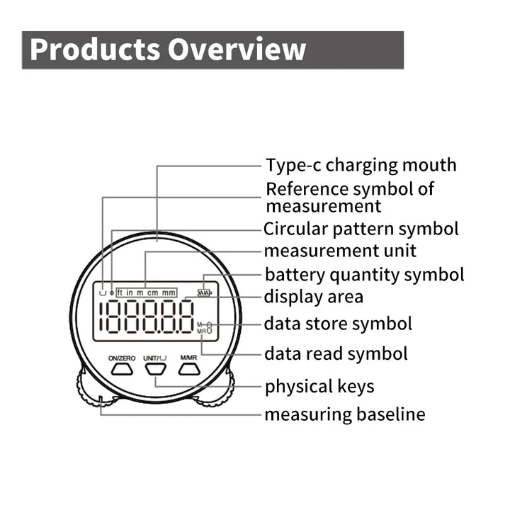 Lisslune | High Precision LCD Display Rechargeable Digital Ruler