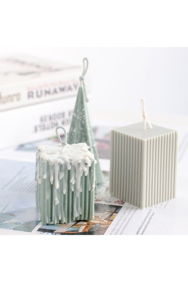 Lisslune | striped pillar candle shape