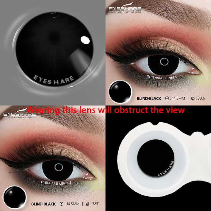 Rynx | 1 Pair Cosplay Color Contact Lenses for Eyes Crazy White Lenses Anime Black Lenses Halloween Beauty Makeup Lens Annual